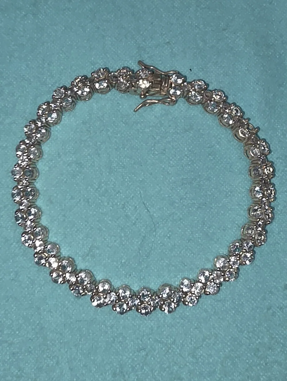 Sterling silver 925 natural aquamarine tennis bracelet 8 Inches